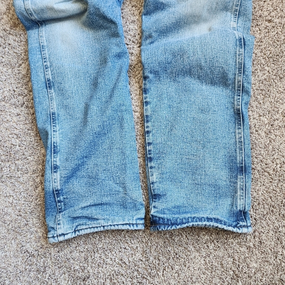 Wrangler Fleece Lined Jeans Mens 34x31 Rugged Wear Light Wash Straight Leg - Picture 7 of 8